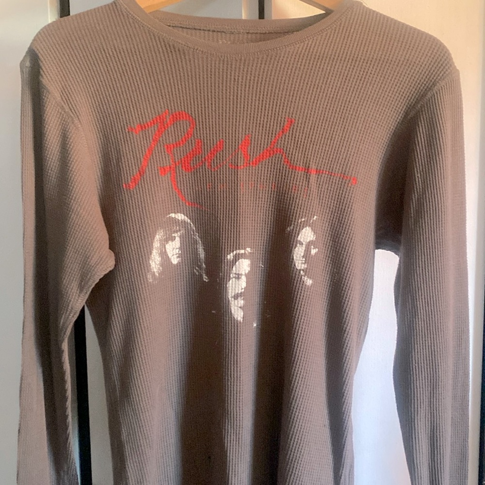 RUSH 🔊 HEMISPHERES 🪐 LONG SLEEVE WAFFLE 🧇 THERMAL - RARE 🔎ORIG RUSH MERCH